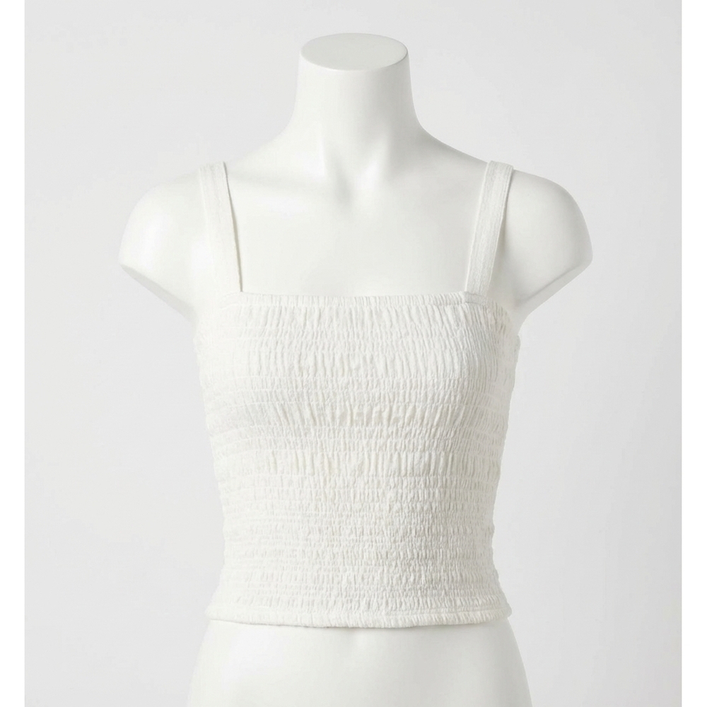 Z Supply White Smocked Crop Tank